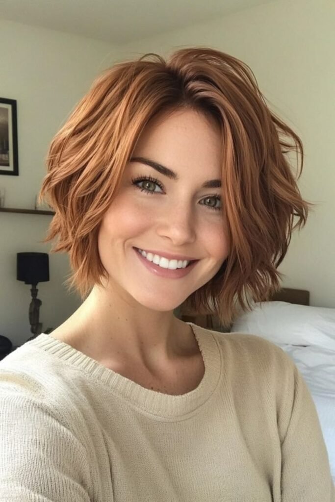 19. Copper Ginger Layered Bob