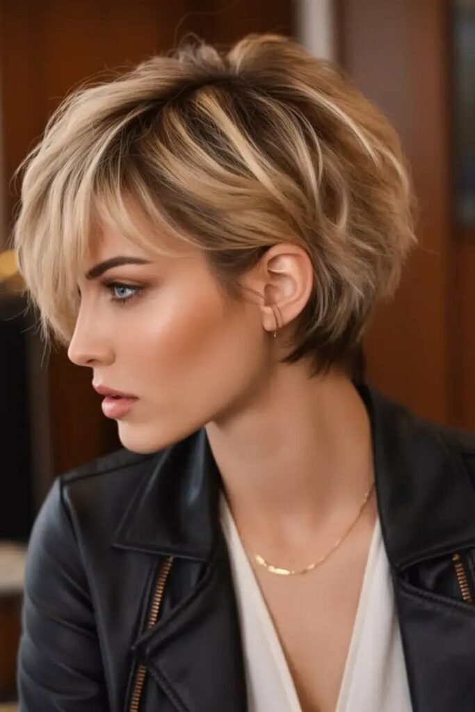 3. Textured Pixie Cinch Bob with Side Bangs