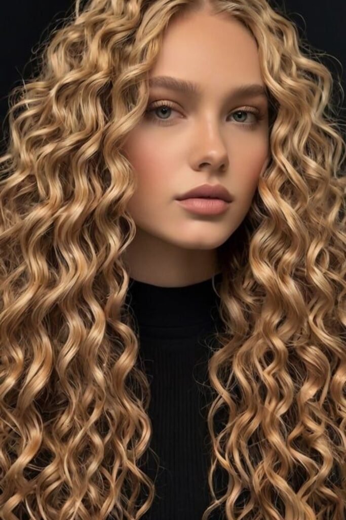 10. Golden Blonde Crimped Curls