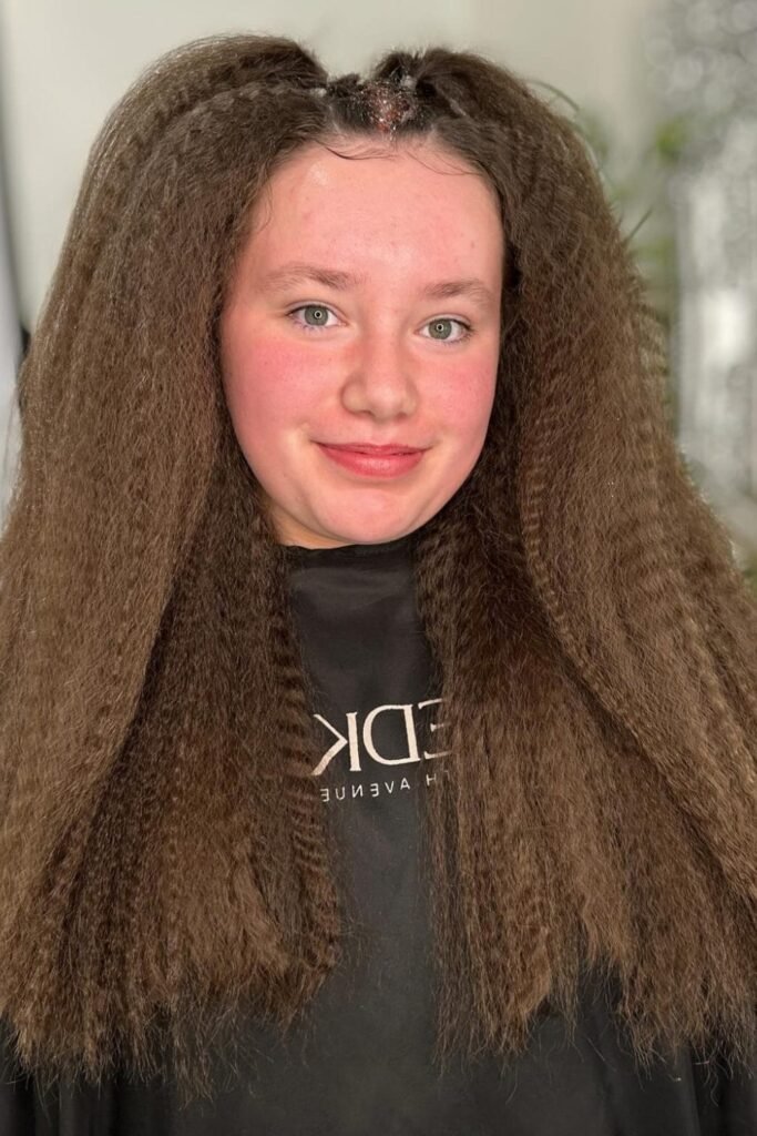 13. Big Volume Brown Crimps with Top Sections