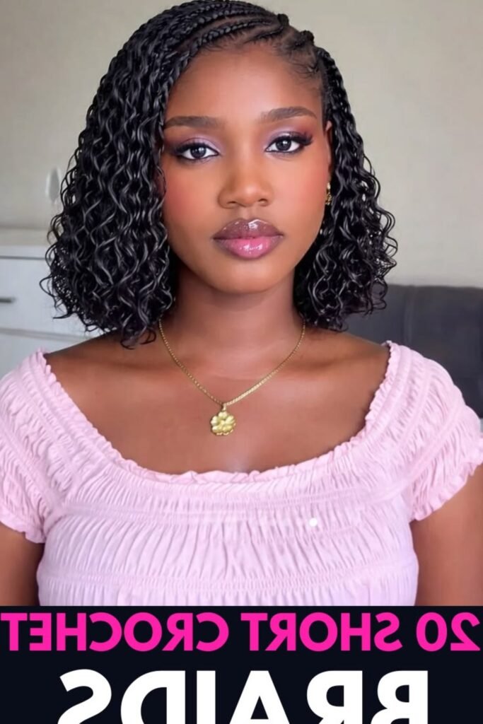 6. Side-Parted Boho Bob with Curly Ends