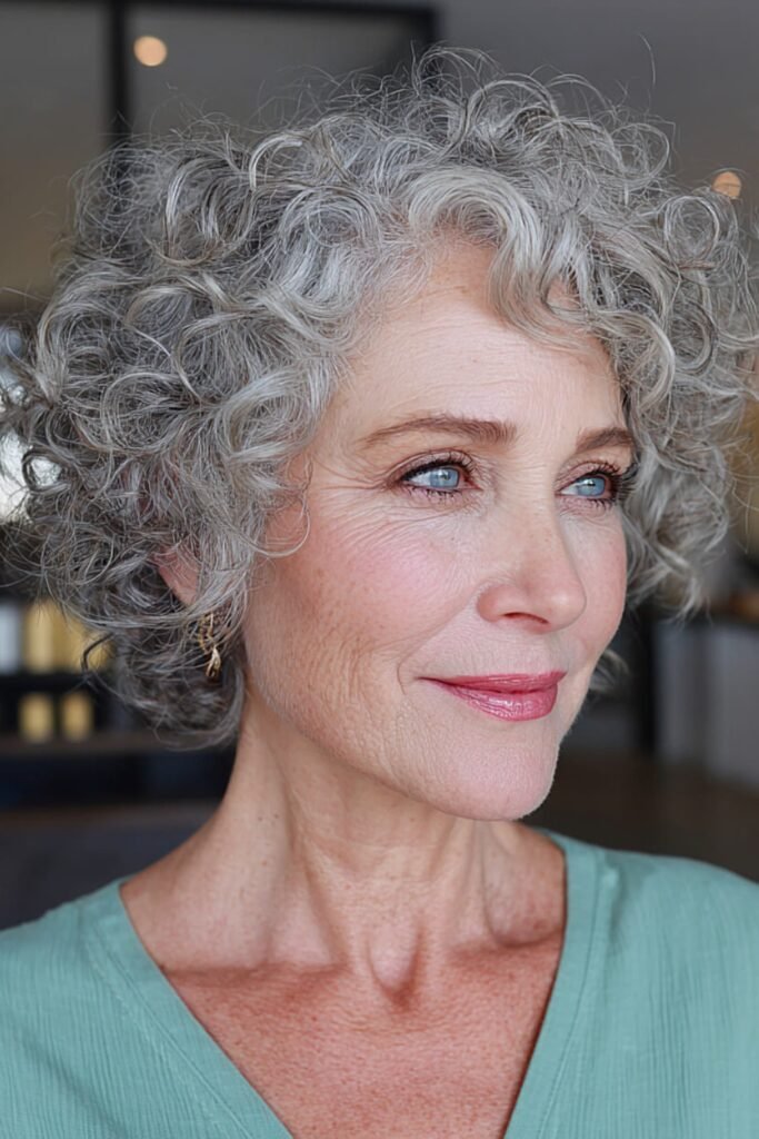 3. (Silver Cropped Curl Bob)