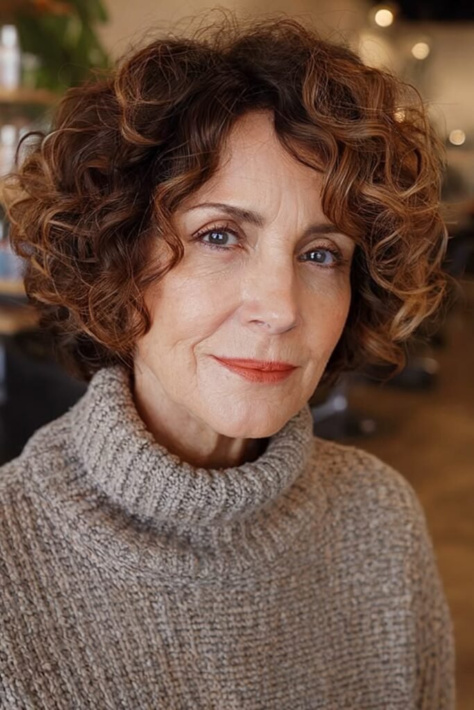 9. (Chestnut Spiral Curl Bob)