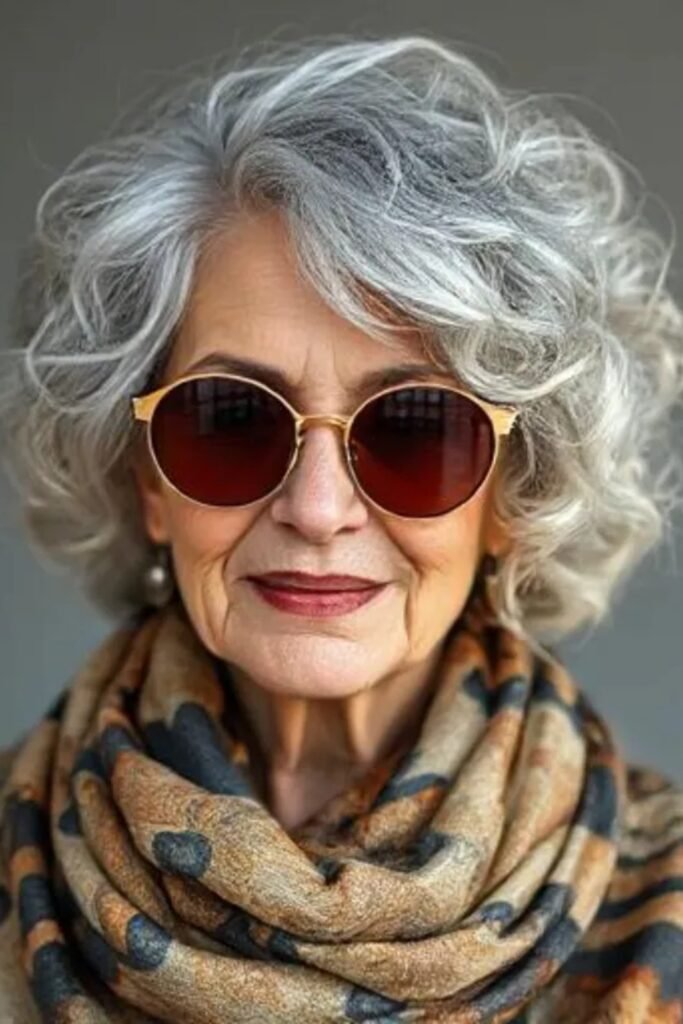 17. (Silver Voluminous Wavy Curl Bob)