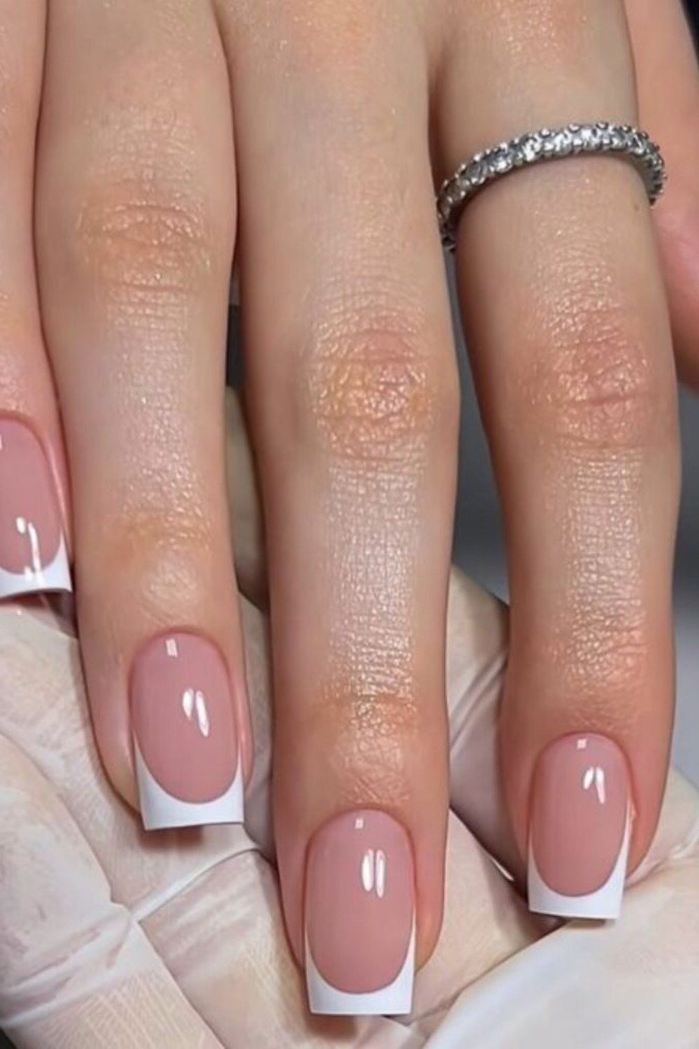 9. Bold Square White French Tips