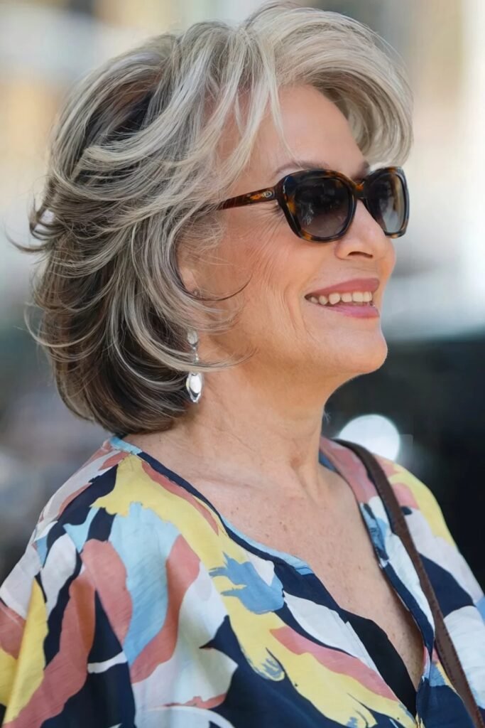2. Voluminous Feathered Bob with Flipped Ends
