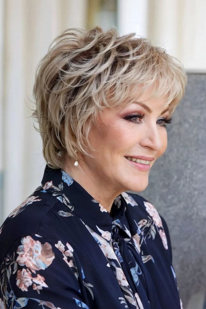 8. Short Feathered Shag with Soft Bangs