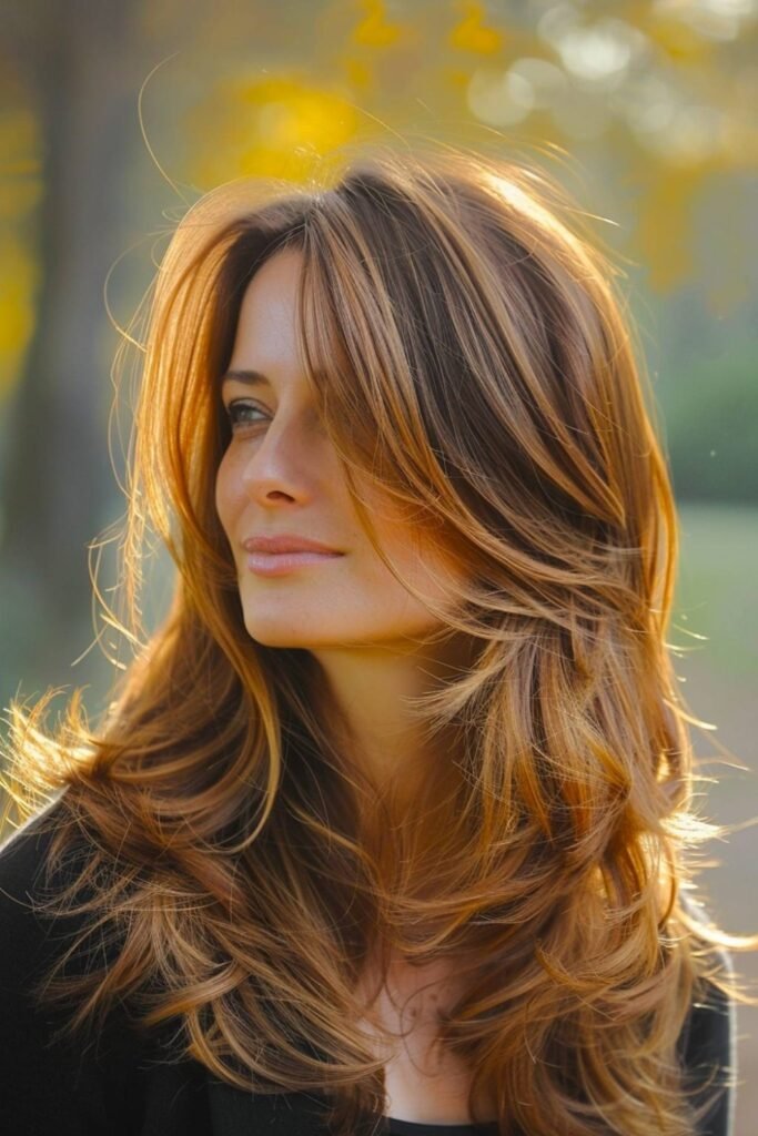 18. (Auburn Caramel Sunlit Feathers)