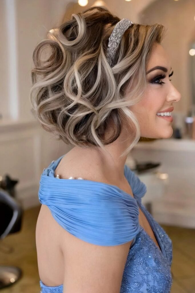 7. (Vintage Curls with a Jeweled Headband)
