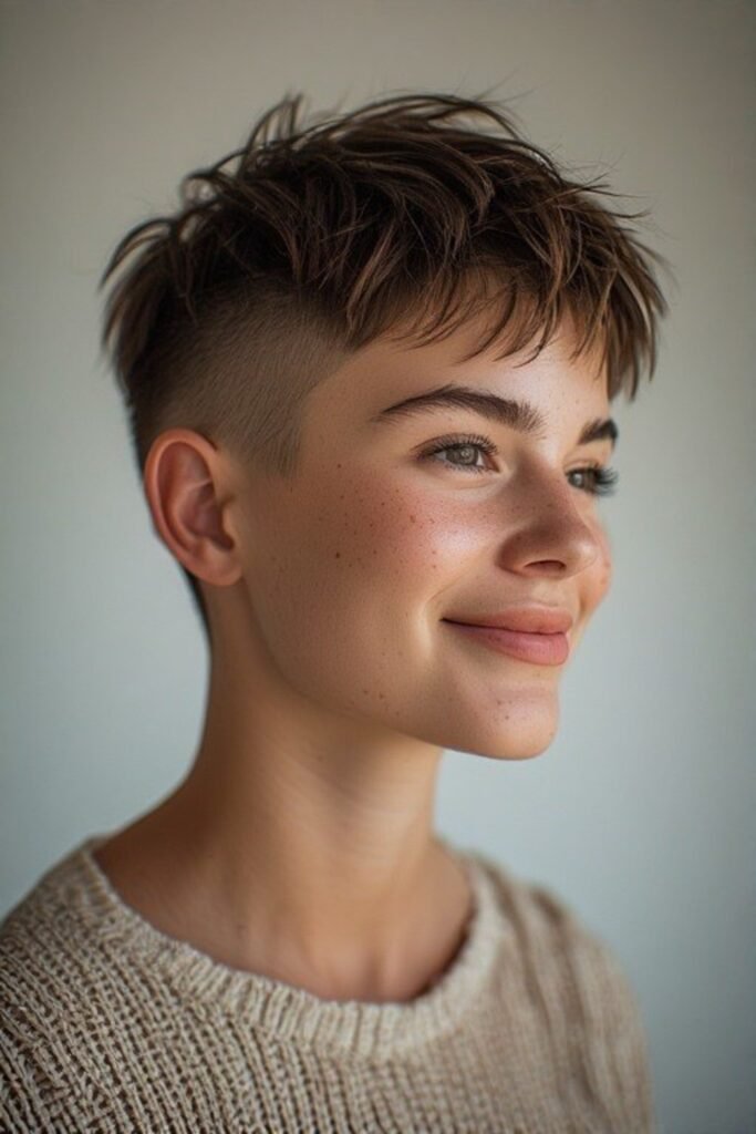 5. Choppy Undercut Pixie with a Messy Fringe