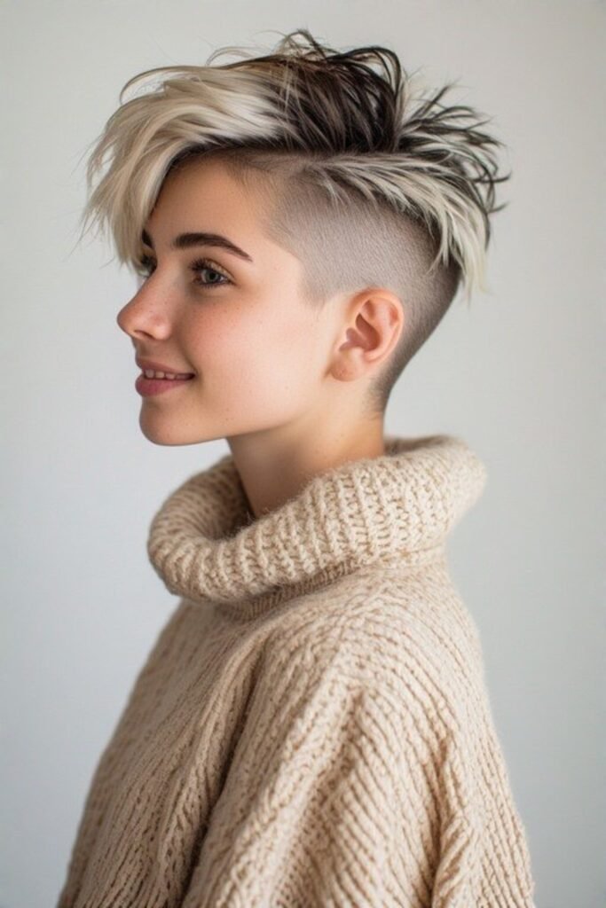 10. Two Tone Blonde and Brown Undercut