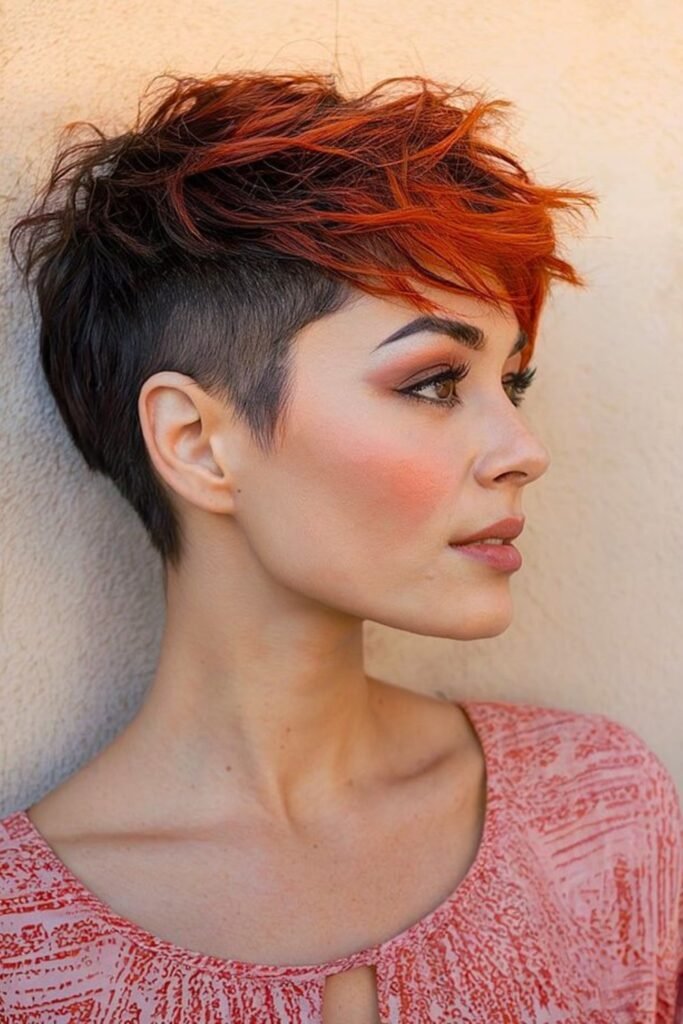 11. Fiery Copper Top with a Dark Undercut