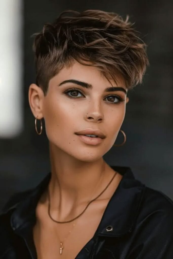 14. Chocolate Brown Undercut with a Tousled Top
