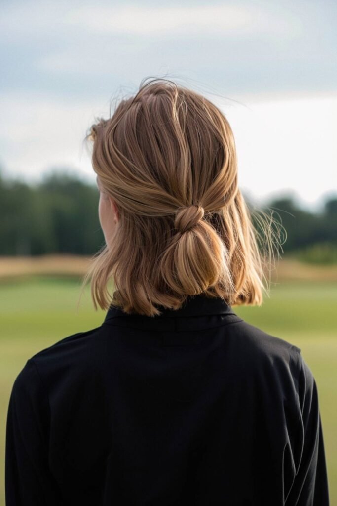9. (Half Up Mini Knot on a Lob)