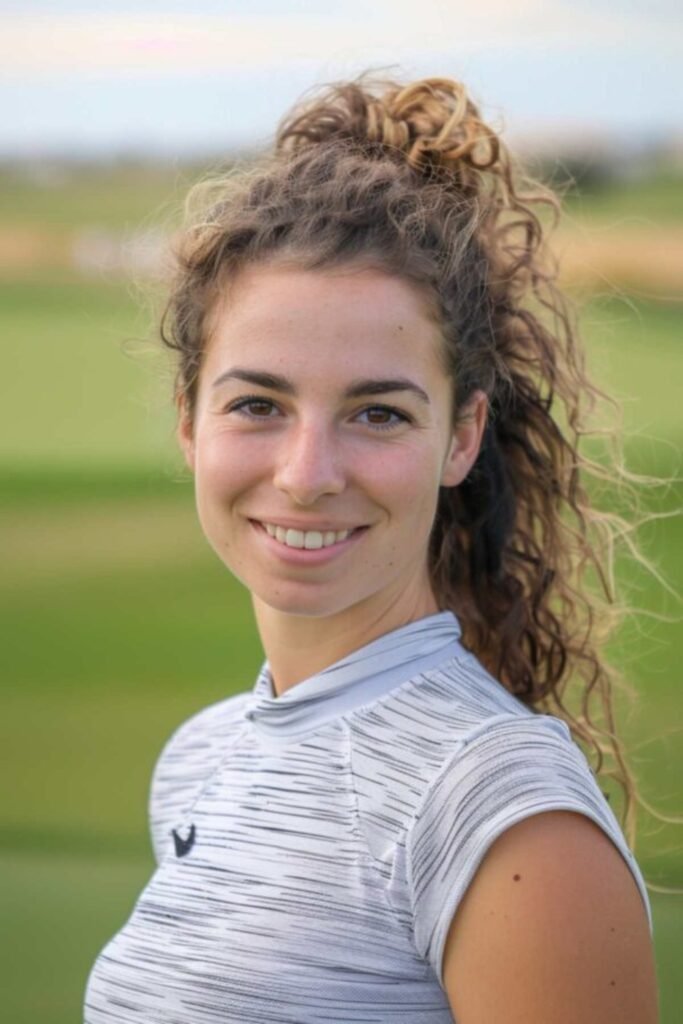 18. (Curly High Ponytail with Face Framing Curls)