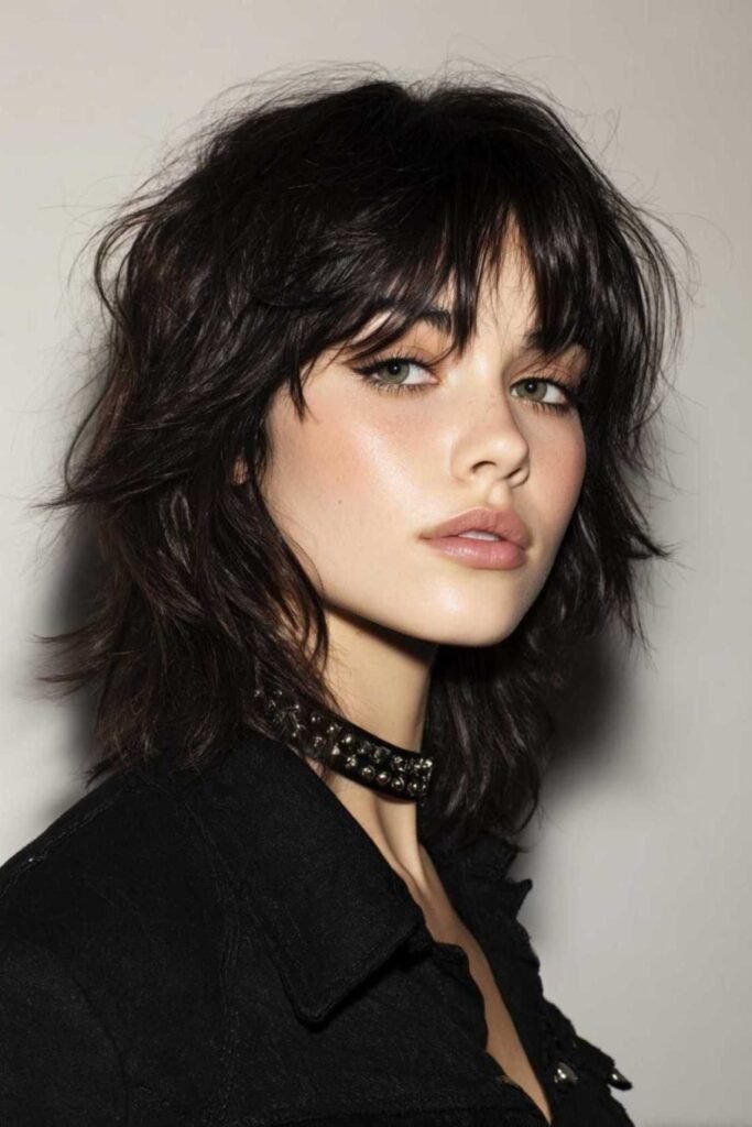 17. Choppy Black Shag with Spiky Layers