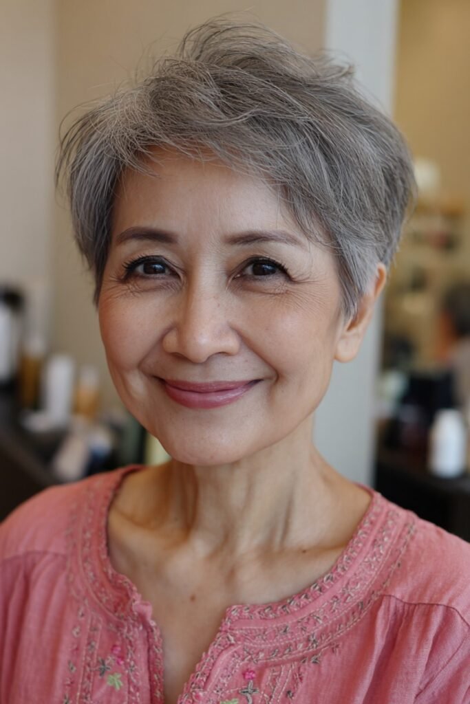 4. Silver Textured Pixie