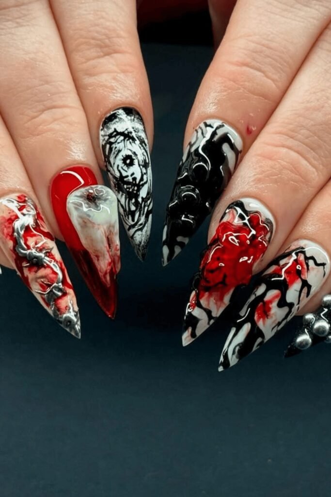 18. Extreme Horror Art Stilettos with Metal Thorns