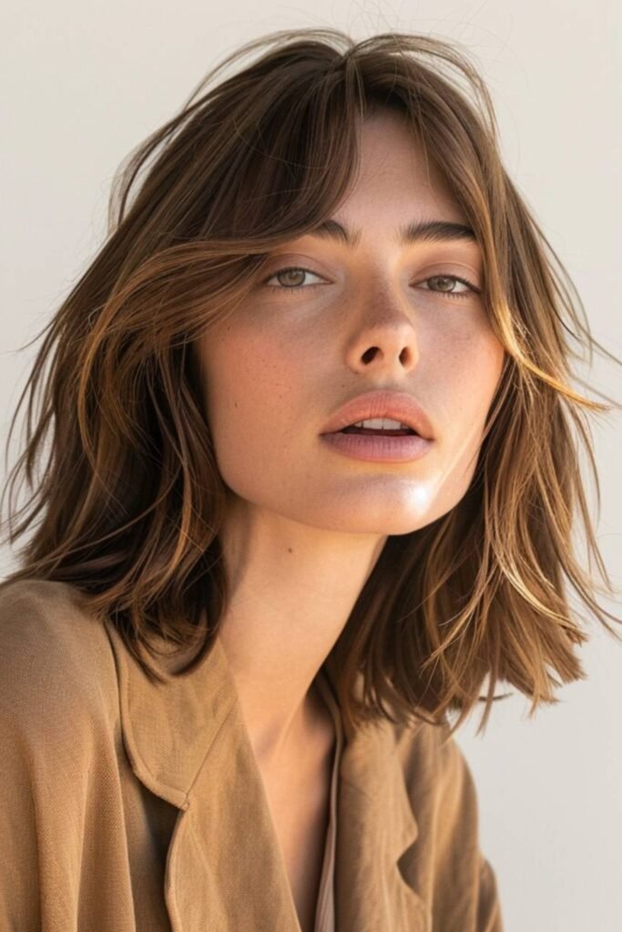7. Choppy Curtain Bang Haven Cut in Light Brown
