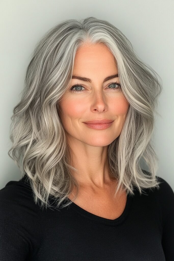 13. Long Layered Lob with Soft Waves and Center Part