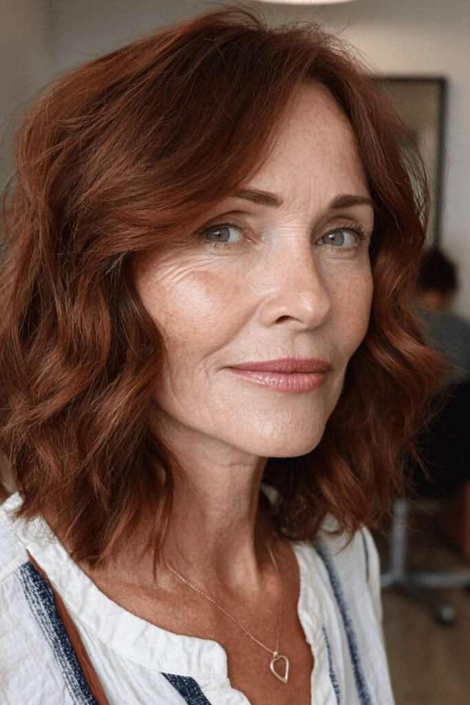19. Copper Auburn Wavy Lob