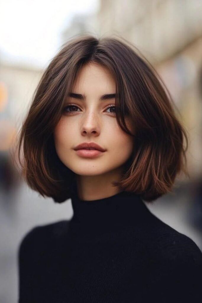 16. (Classic Center Part Bob with Auburn Tips)