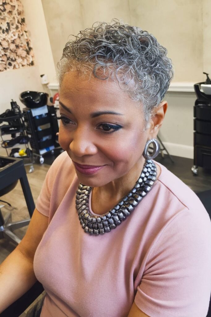 14. (Silver Finger Wave Pixie Curls)