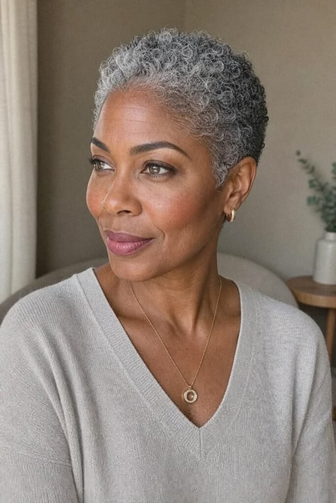 16. (Silver Close-Cut Curl Crop)
