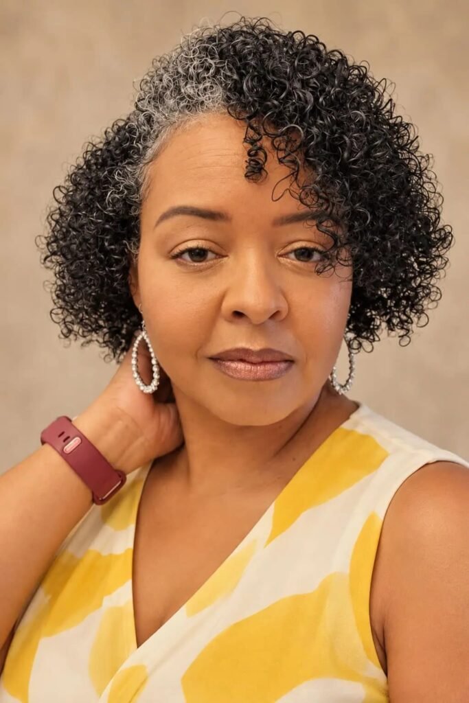 20. (Curly Bob with Silver Front)