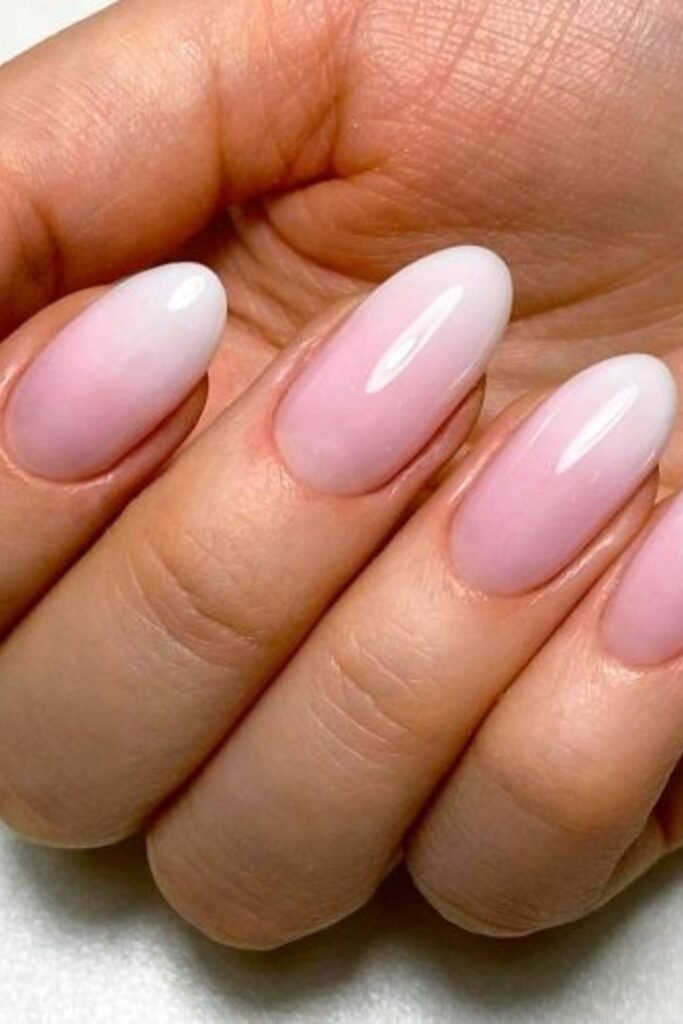 10. Pink and White Ombre Nails