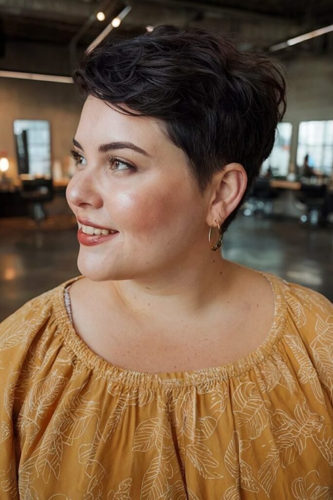14. Espresso Undercut Pixie with Volume on Top