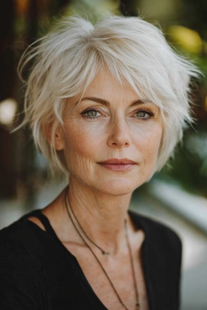 10. (Icy White Shaggy Pixie)