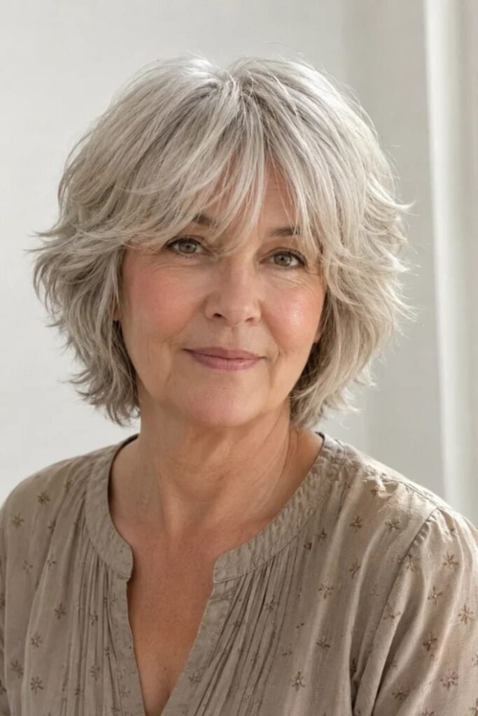 16. (Silver Layered Shag Bob)