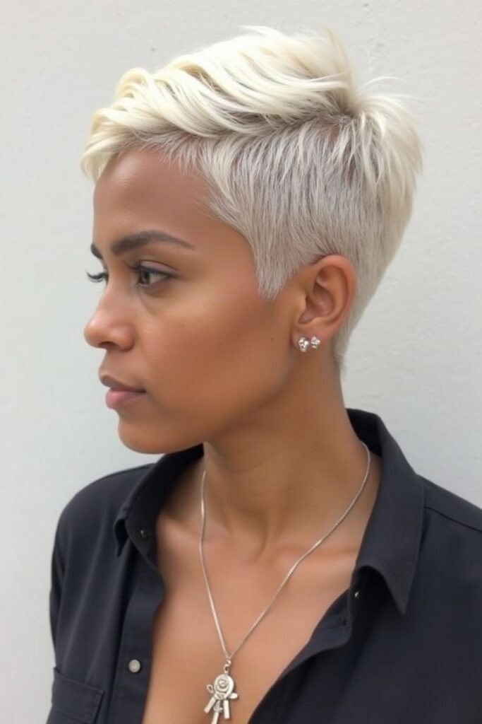 3. Icy Blonde Quiff With Faded Sides