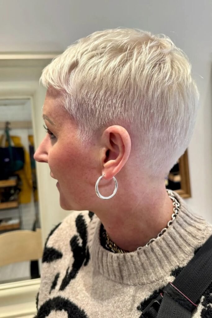 8. Ultra-Short Platinum Crop With Fade