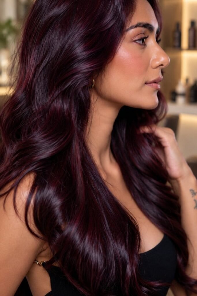 9. Black Cherry Glossy Waves