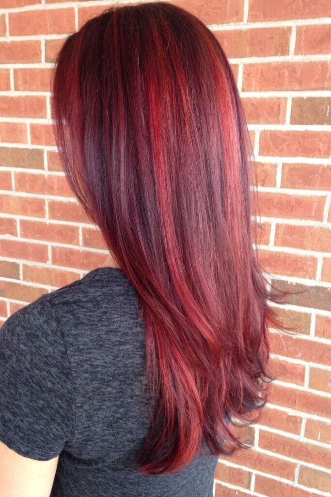 17. Burgundy Layers With Bright Red Streaks