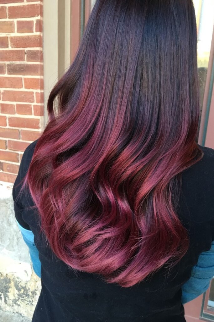 18. Violet-Black to Rose Raspberry Ombre