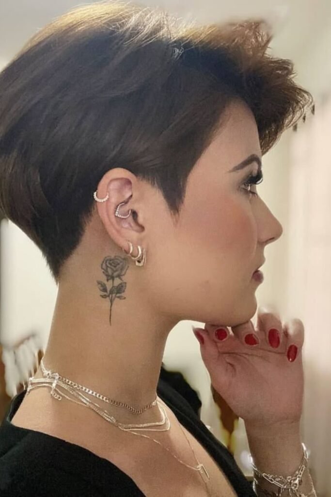14. Voluminous Pixie with a Faded Nape