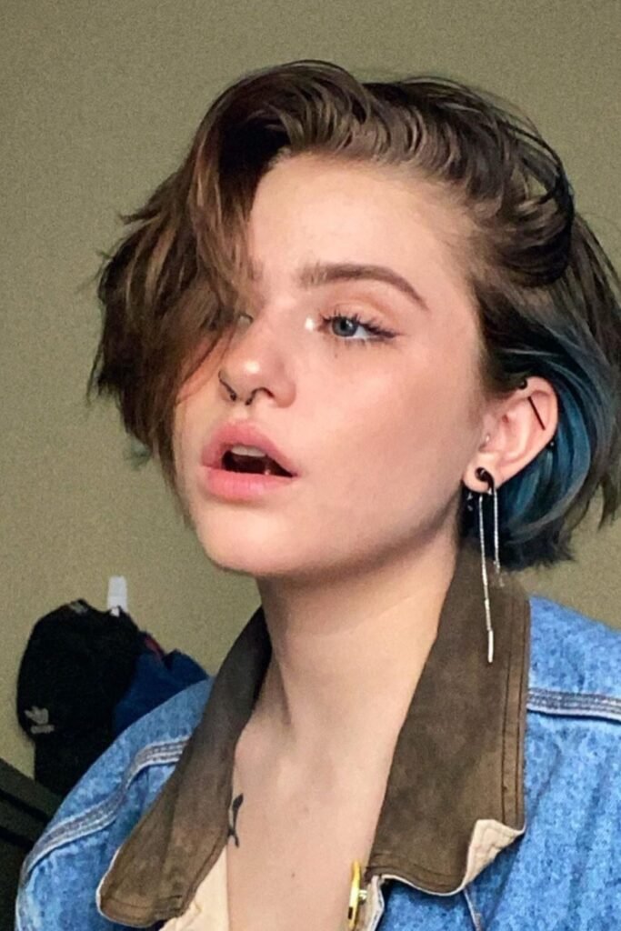 17. Pixie Bob with a Slicked Top and Blue Peekaboo Color