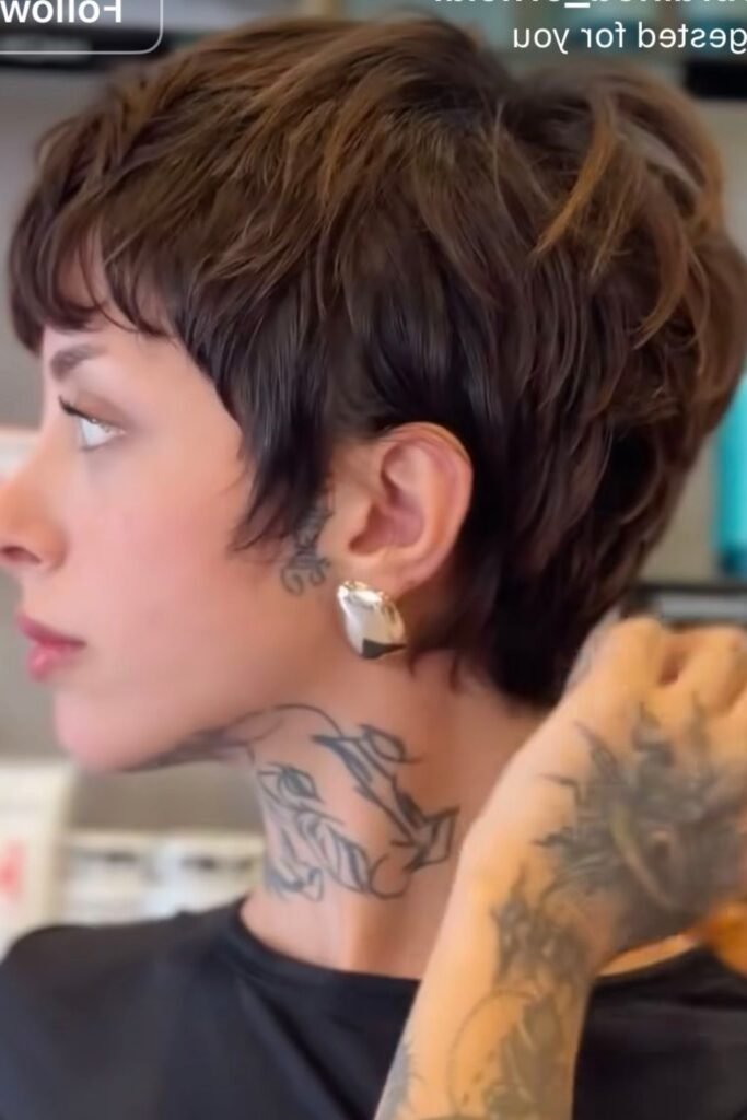 18. Shaggy Pixie with Choppy Bangs and a Layered Back