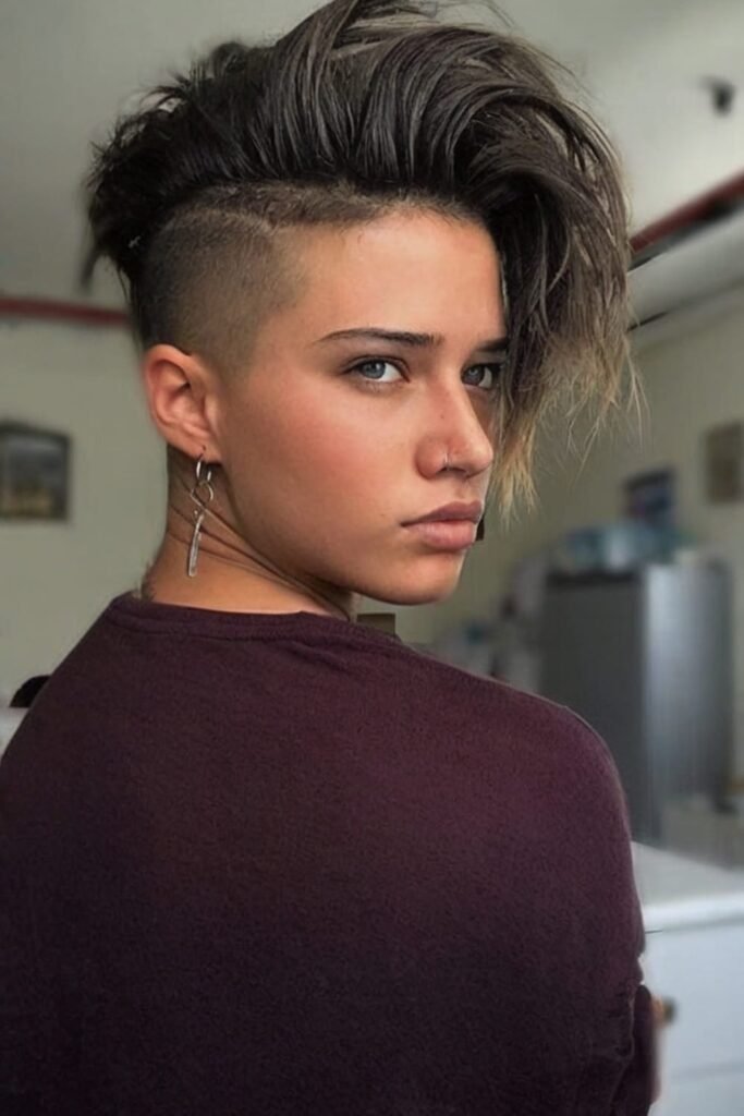 19. Long Top Undercut with a Slicked Side Sweep