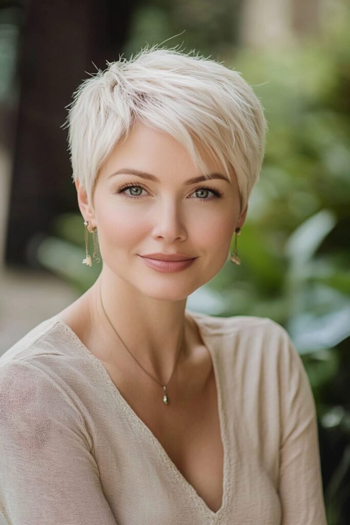 13. Icy Platinum Side-Swept Pixie